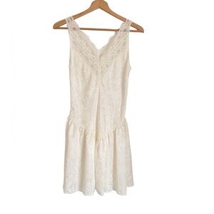Vintage Erika Taylor Ivory Satin Bridal Mini Camisole Night Dress size M
